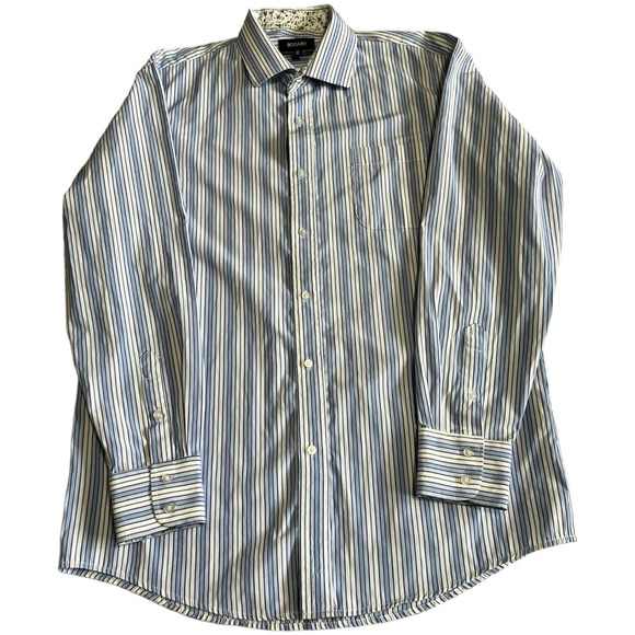 Bogari Other - Bogari Blue and White Striped Long Sleeve Career Wear Button Down, Size M